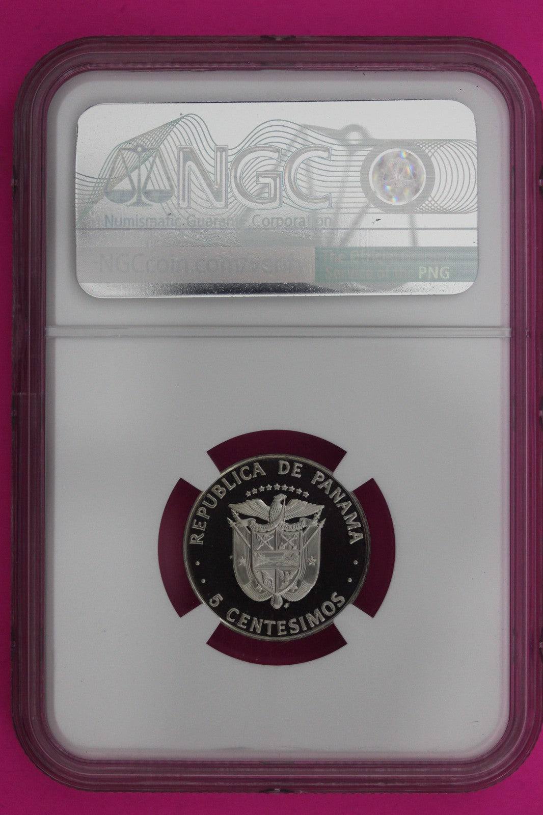 1977 Panama PF 69 Ultra Cameo Proof 5 Centesimos NGC Graded Certified Slab 1296