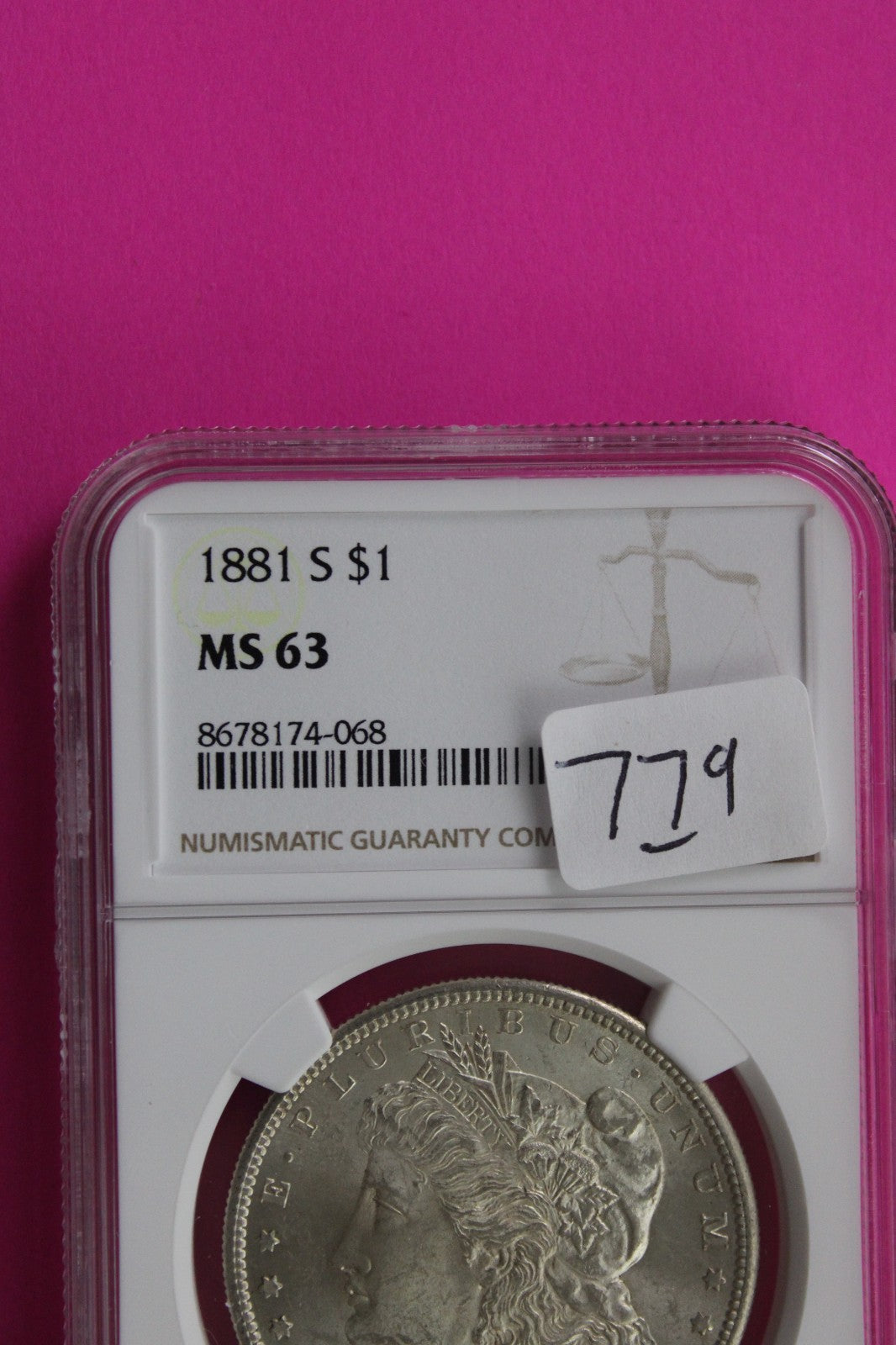 1881 S MS 63 Liberty Morgan Silver Dollar NGC Certified Graded Authentic 779