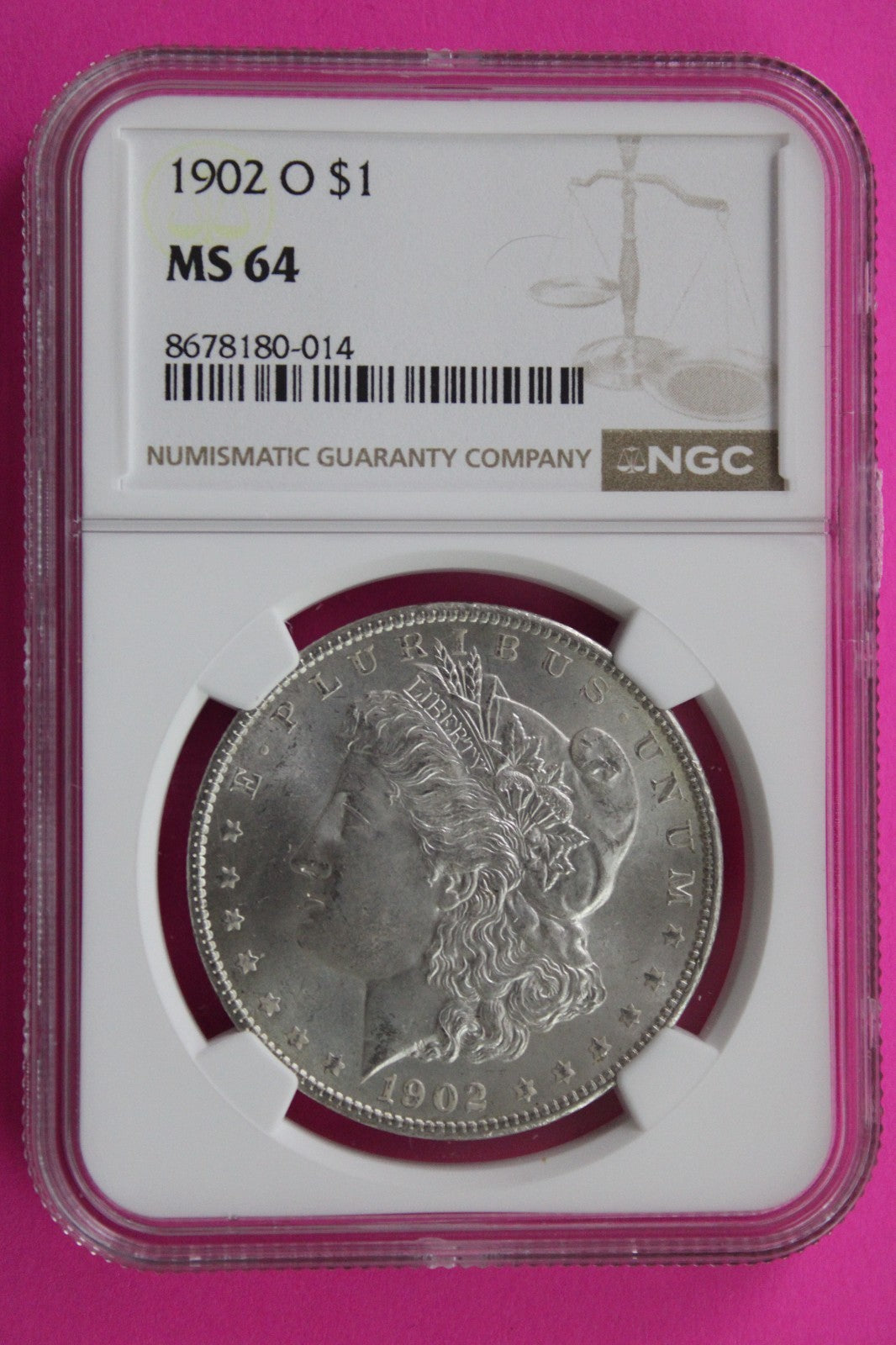 1902 O MS 64 Liberty Morgan Silver Dollar NGC Certified Graded Authentic 860