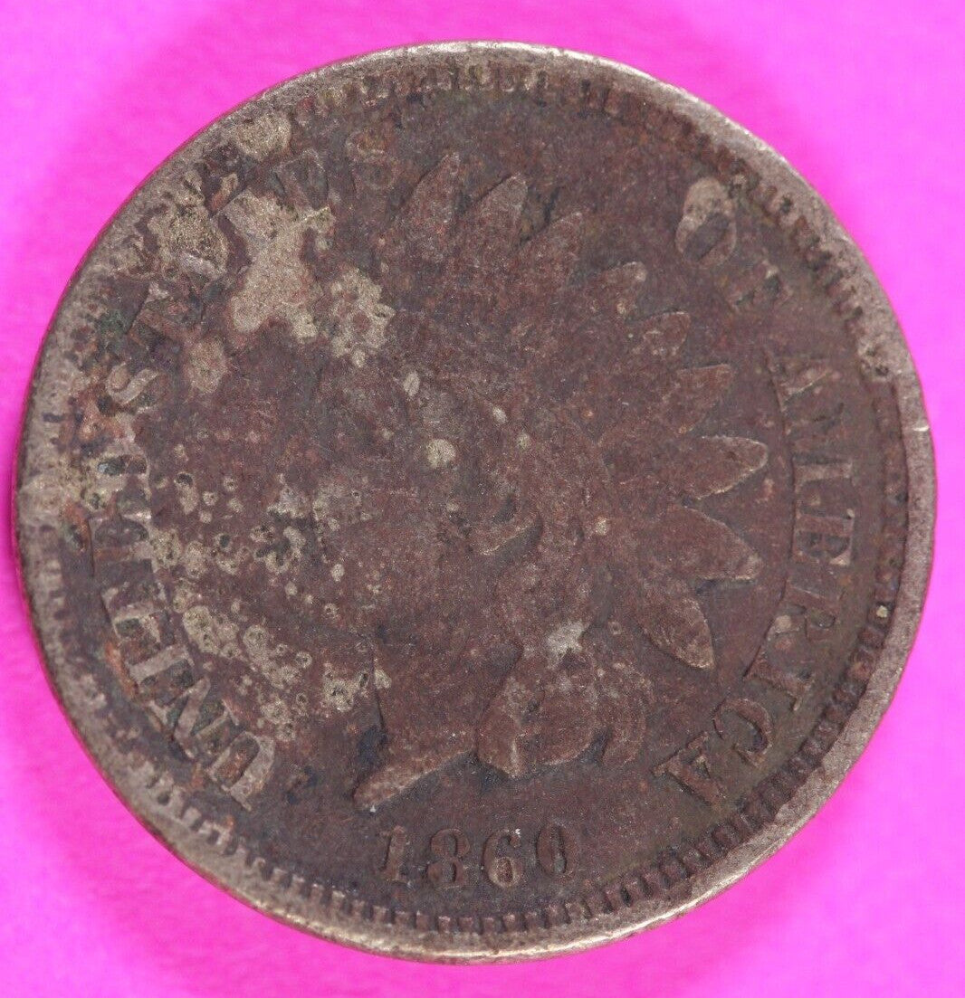 1860 Copper Nickel Indian Head Cent Penny Rare Type Coin Exact Coin Pictured 288