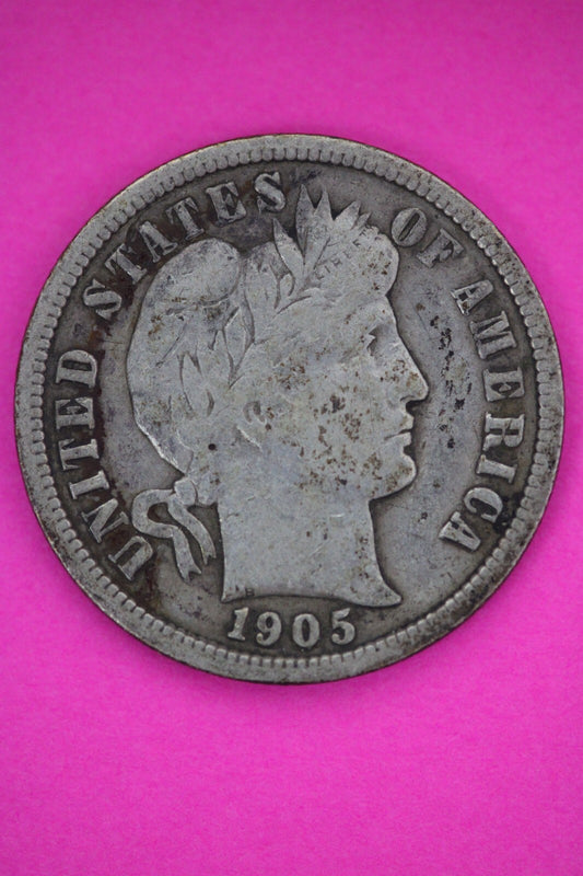 1905 S Barber Liberty Dime Scarce Semi Key Date Silver Coin San Francisco 140