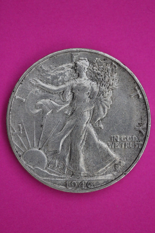 1946 S Walking Liberty Silver Half Dollar Guaranteed Authentic Genuine Coin 1338