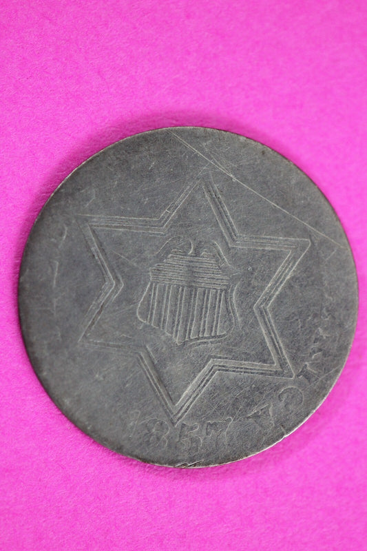 1857 Trime 3 Three Cent Silver Dime Exact Coin Shown In Pics Semi Key Date 114