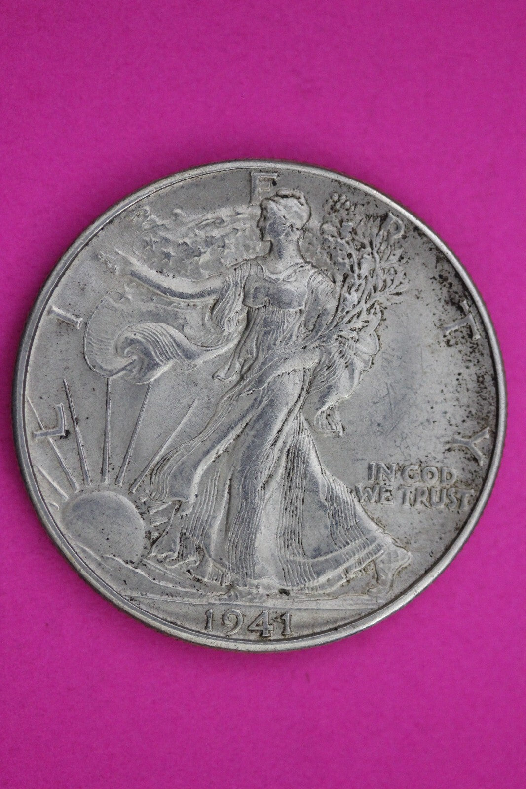 High Grade 1941 D Walking Liberty Silver Half Dollar Guaranteed Authentic 1025