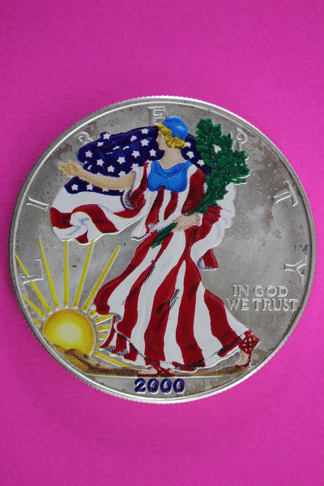 Colorized 2000 American Silver Eagle 1 Ounce .999 Fine Exact Coin Shown N0511