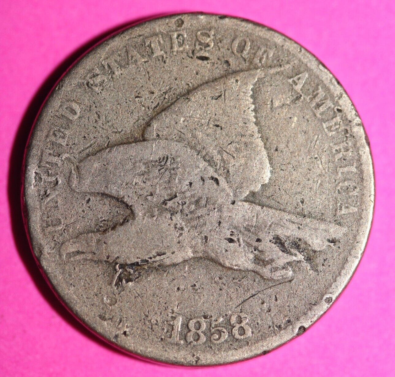 1858 Flying Eagle Cent Penny Exact Scarce Early Type Exact Coin as Pictured 146