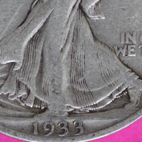 1933 S Walking Liberty Half Dollar Scarce Semi Key Date Silver Coin 51