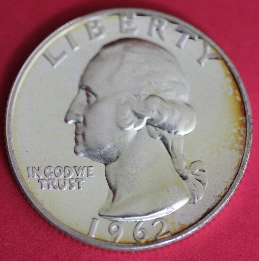 Toned 1962 Proof George Washington Quarter Exact Coin Shown 04