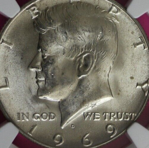 1969 D MS 64 Kennedy Half Dollar NGC Graded Certified Authentic Slab Silver 1379