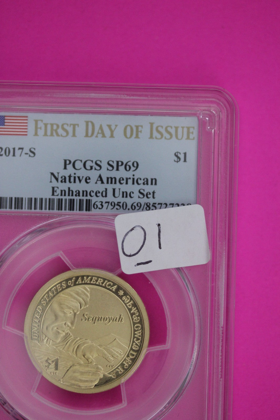 2017 S SP 69 Sacagawea Dollar Native American PCGS Certified Authentic Slab 01