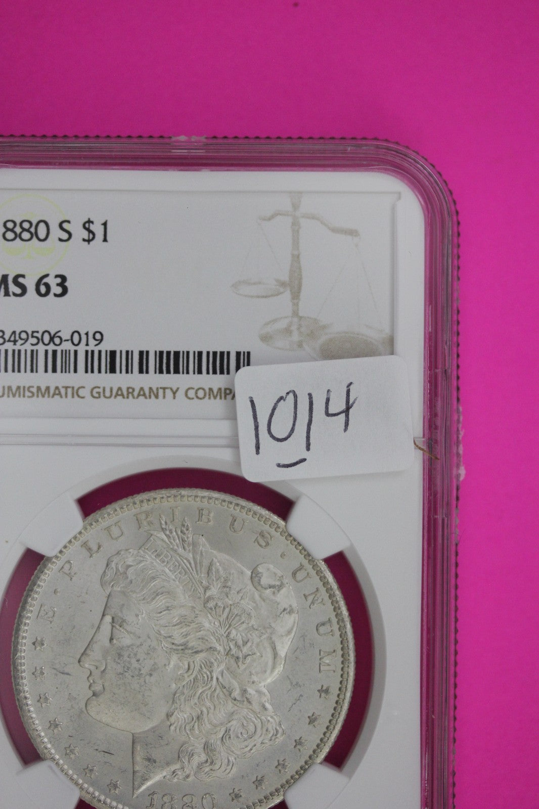 1880 S MS 63 Liberty Morgan Silver Dollar NGC Certified Graded Authentic 1014