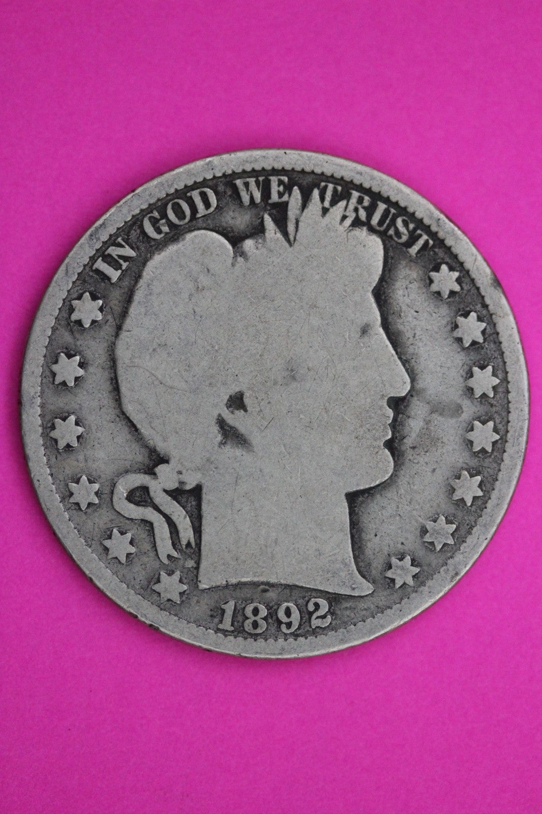 1892 P Barber Liberty Silver Half Dollar Guaranteed Authentic Genuine Coin 2323