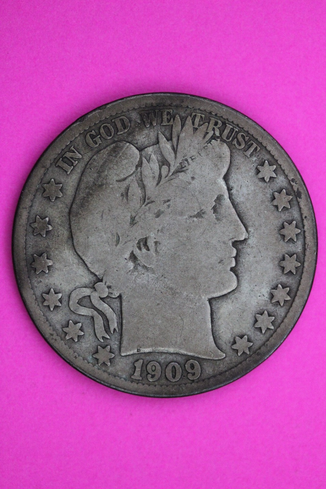 1909 S Inverted S Barber Liberty Half Dollar Silver Scarce Coin 0390N