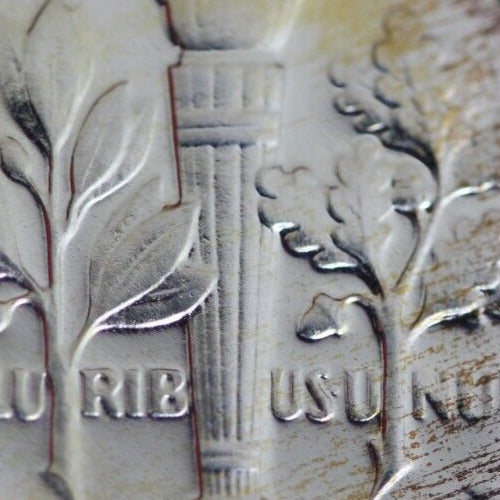 Rainbow Toned 1955 Silver Proof Roosevelt Dime Exact Coin Pictured OCE 43