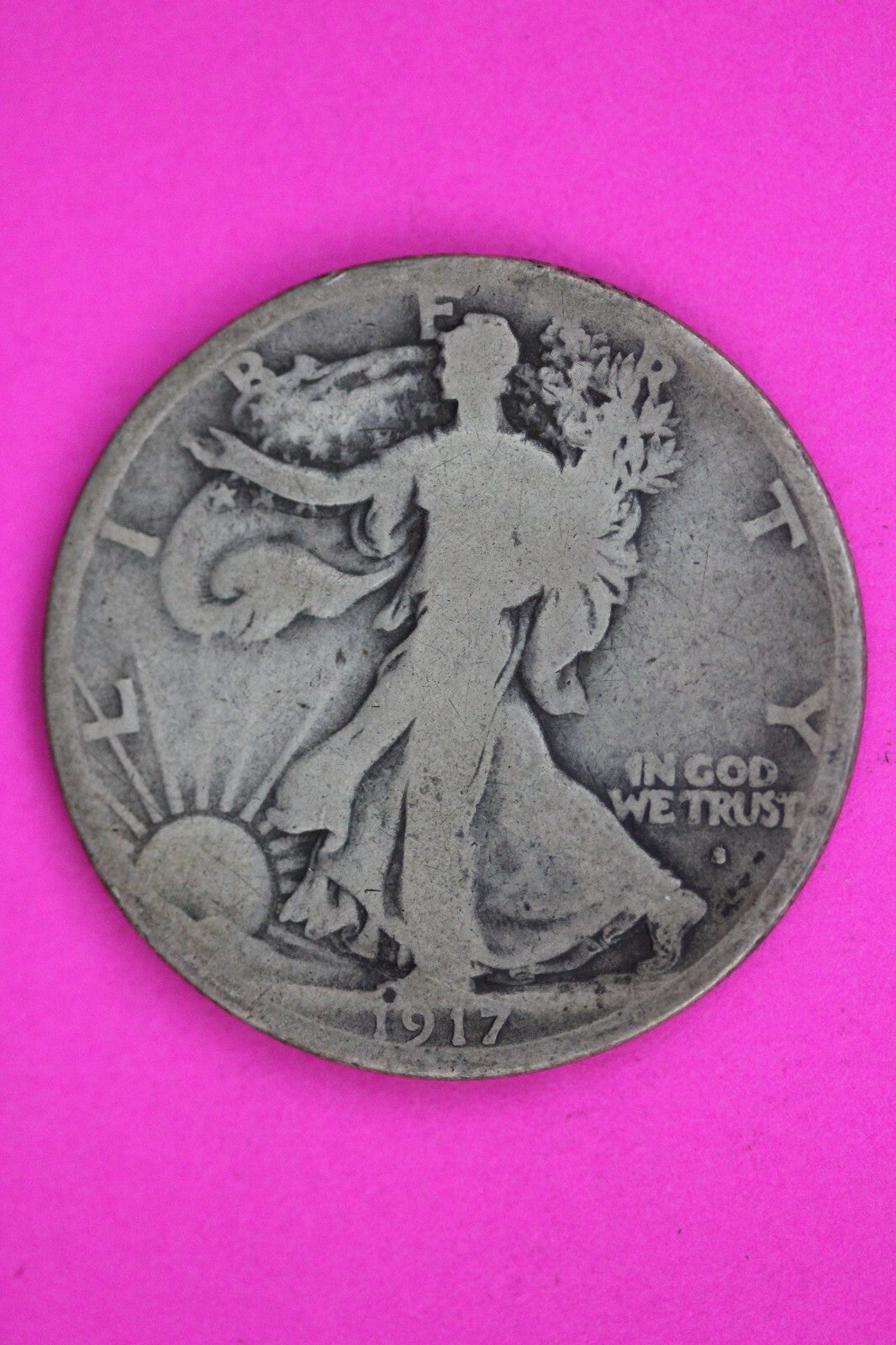 1917 Obverse S Walking Liberty Silver Half Dollar Guaranteed Authentic Coin 1511