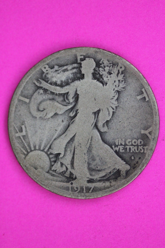1917 Obverse S Walking Liberty Silver Half Dollar Guaranteed Authentic Coin 1511