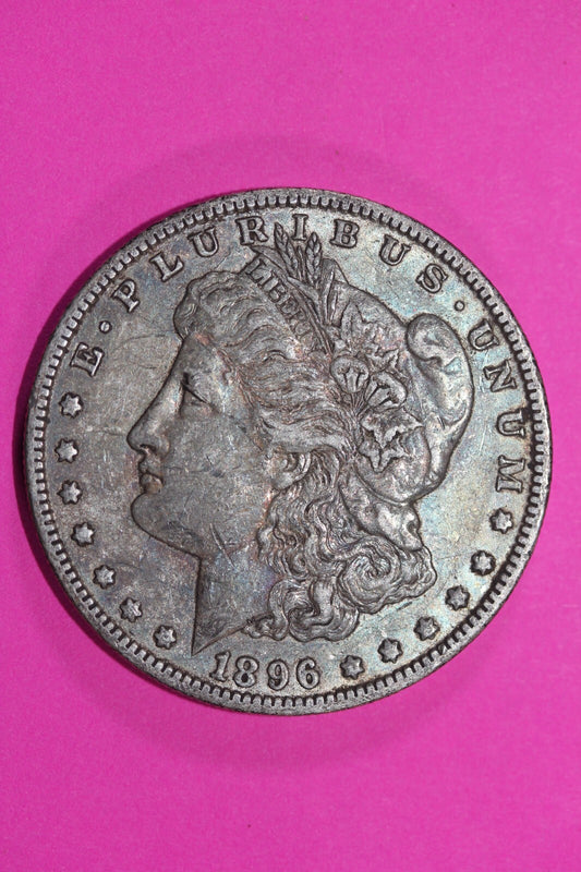 High Grade Toned 1896 O Morgan Silver Dollar Coin Guaranteed Authentic 0212N