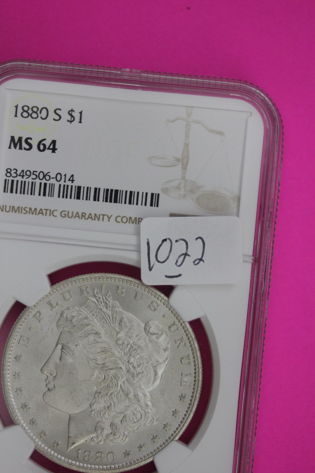 1880 S MS 64 Liberty Morgan Silver Dollar NGC Certified Graded Authentic 1022