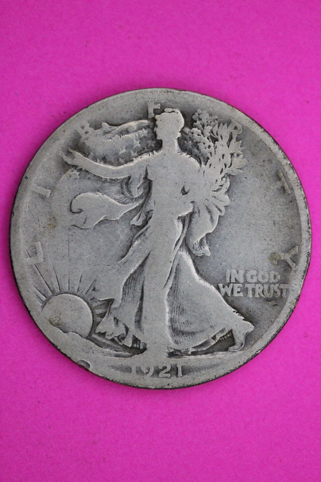 1921 S Walking Liberty Silver Half Dollar Guaranteed Authentic Genuine Coin 2313