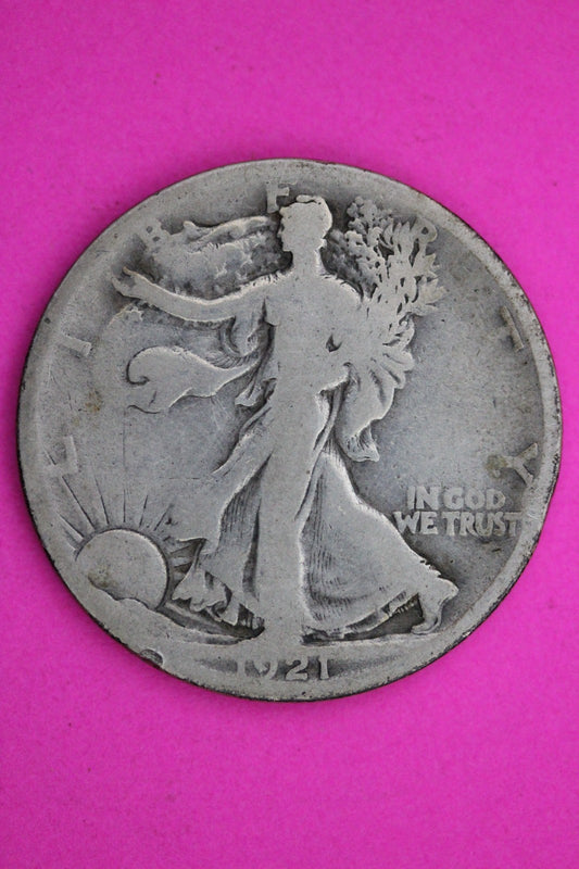 1921 S Walking Liberty Silver Half Dollar Guaranteed Authentic Genuine Coin 2313