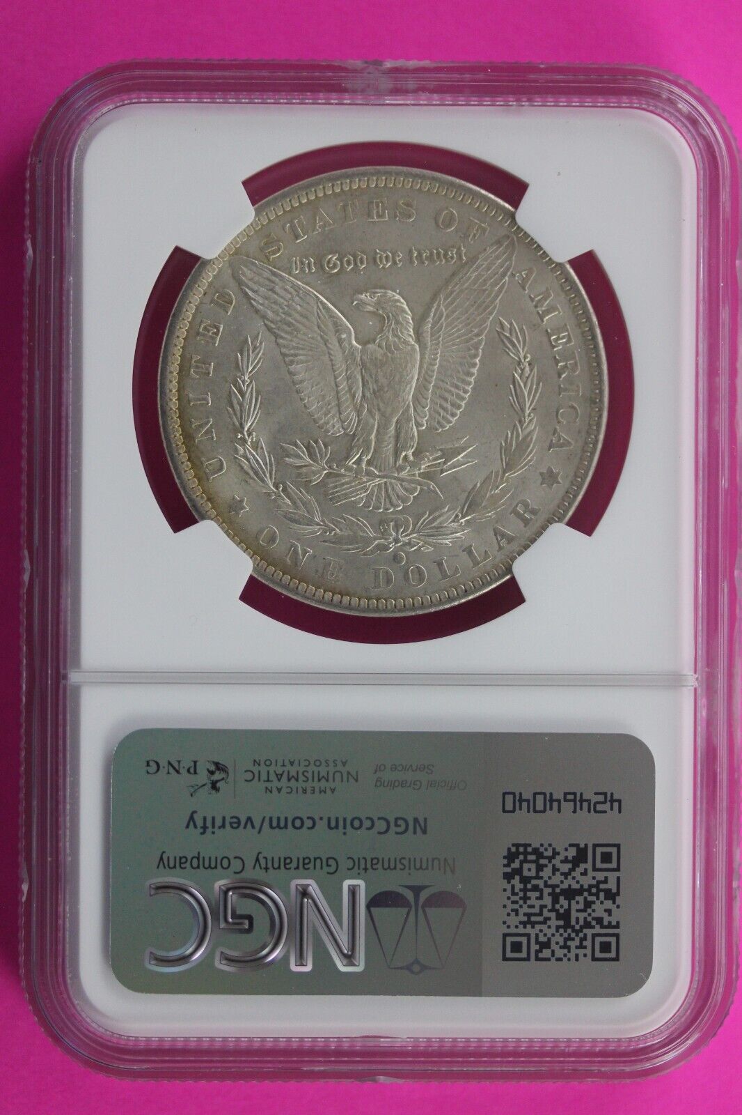 1884 O MS 63 Liberty Morgan Silver Dollar NGC Certified Graded Authentic Slab 19