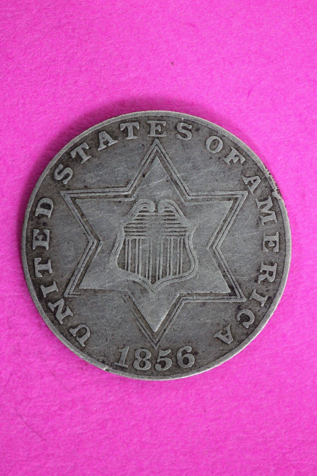 High Grade 1856 Trime 3 Three Cent Silver Dime Rare Semi Key Date Coin 131