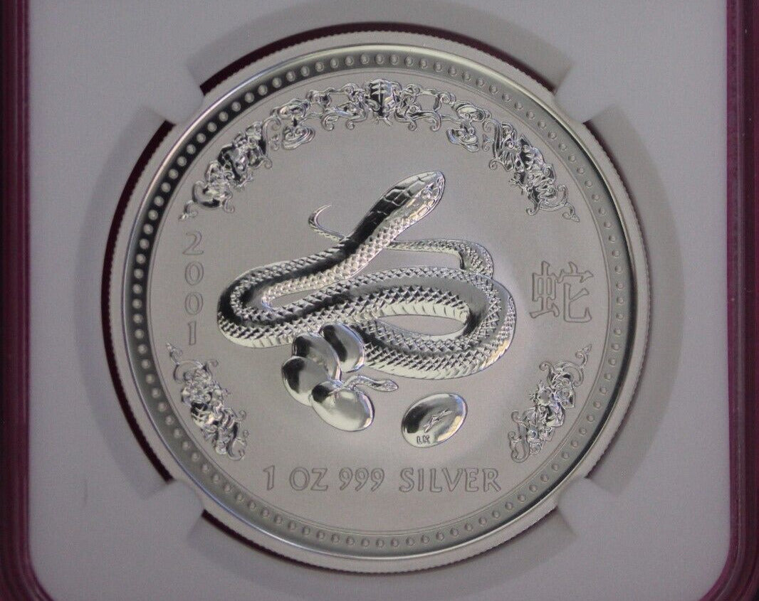 Top Pop None Finer 2001 MS 70 Year Of The Snake Australia NGC Certified Slab 836