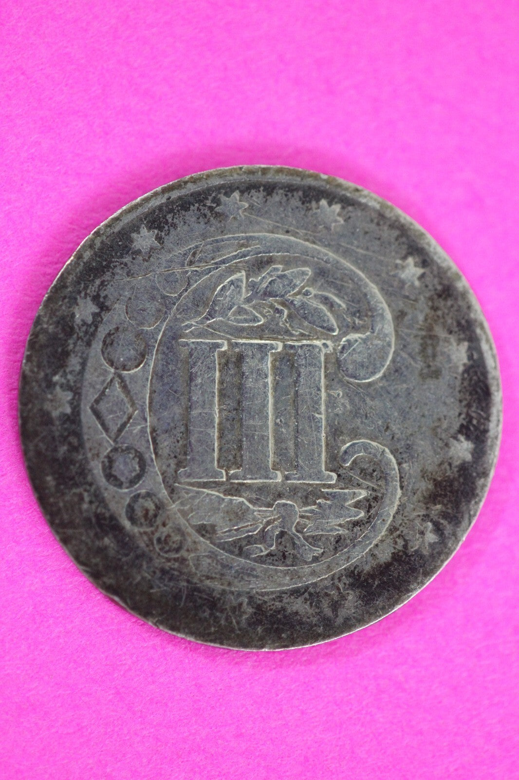 1857 Trime 3 Three Cent Silver Dime Exact Coin Shown In Pics Semi Key Date 73