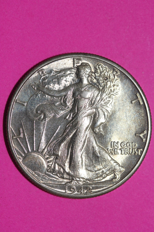 High Grade 1942 P Walking Liberty Silver Half Dollar Guaranteed Authentic 1026