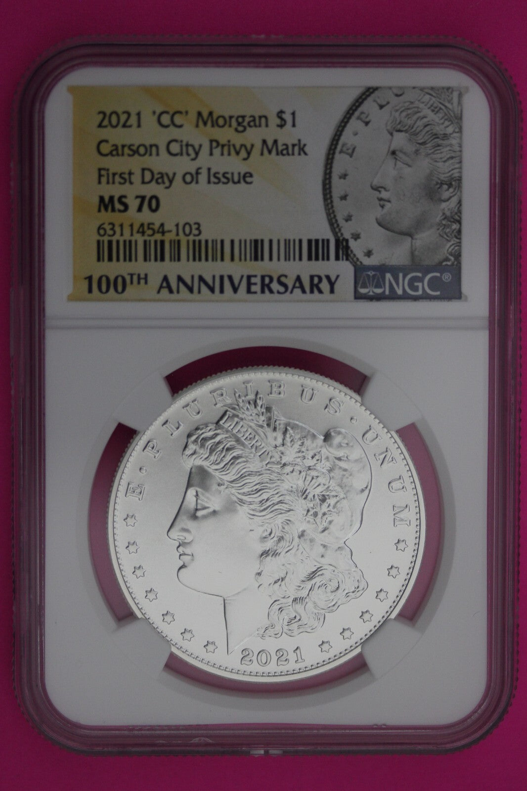 Rare 2021 CC MS 70 Carson City Privy Mark Morgan Silver Dollar NGC 1rst Day 627
