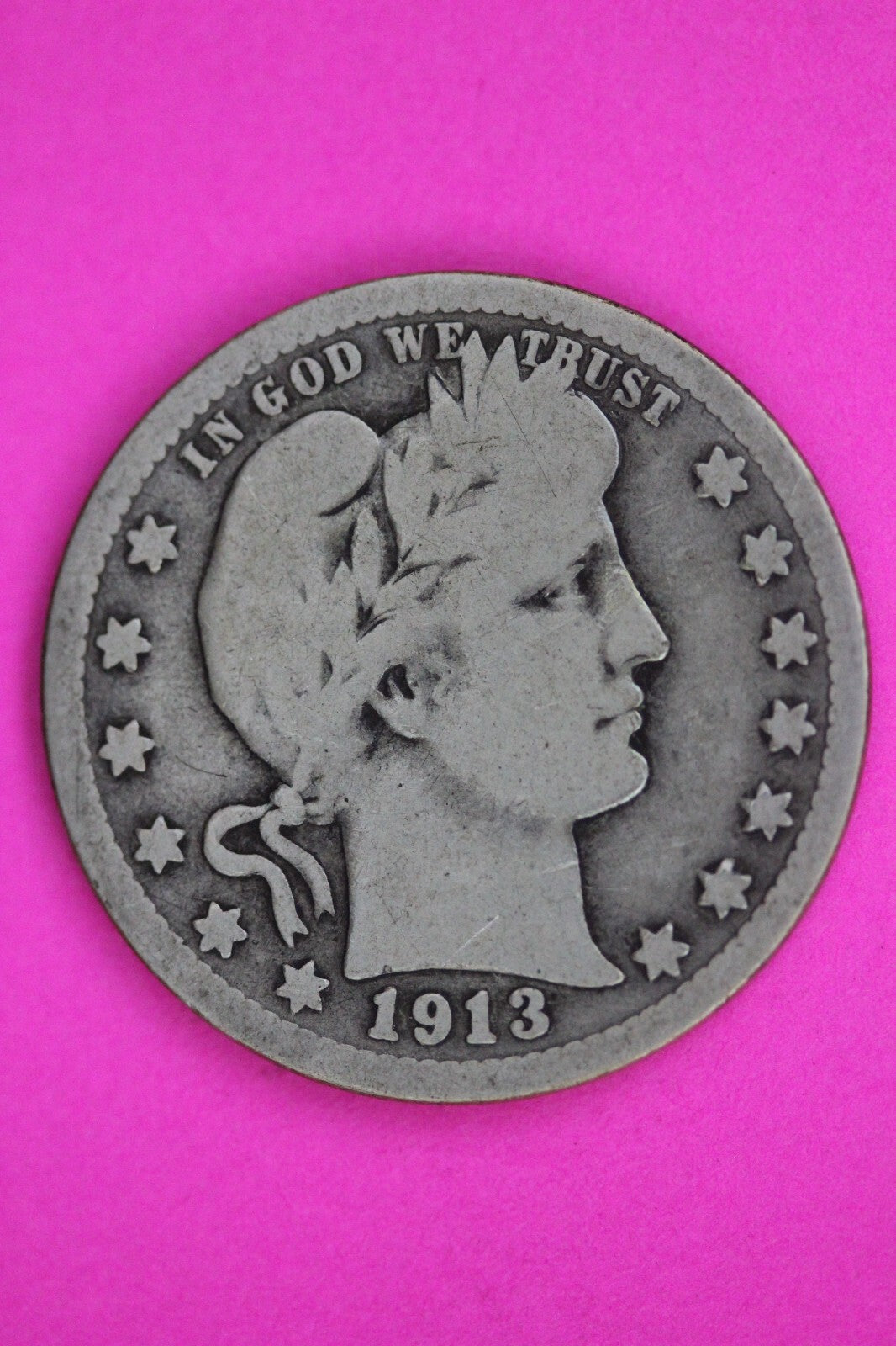 1913 P Barber Liberty Silver Quarter Guaranteed Authentic & Genuine Coin 1460