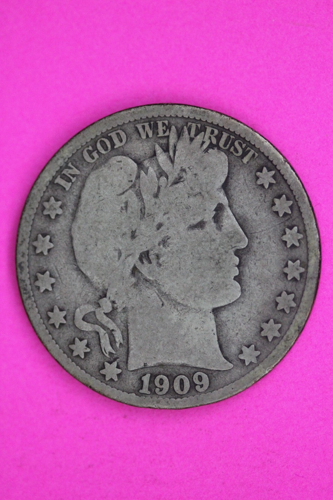 1909 Inverted S Barber Liberty Half Dollar Silver Coin Guaranteed Authentic 1488