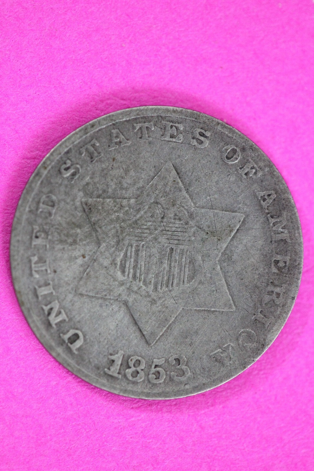 1853 Trime 3 Three Cent Silver Dime Exact Coin Shown In Pics Semi Key Date 70