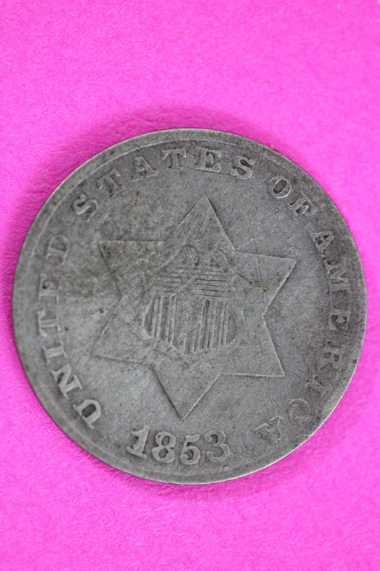 1853 Trime 3 Three Cent Silver Dime Exact Coin Shown In Pics Semi Key Date 70