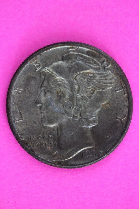 1944 P Mercury Winged Liberty Dime Semi Key Date Exact Same Coin In Pics 54