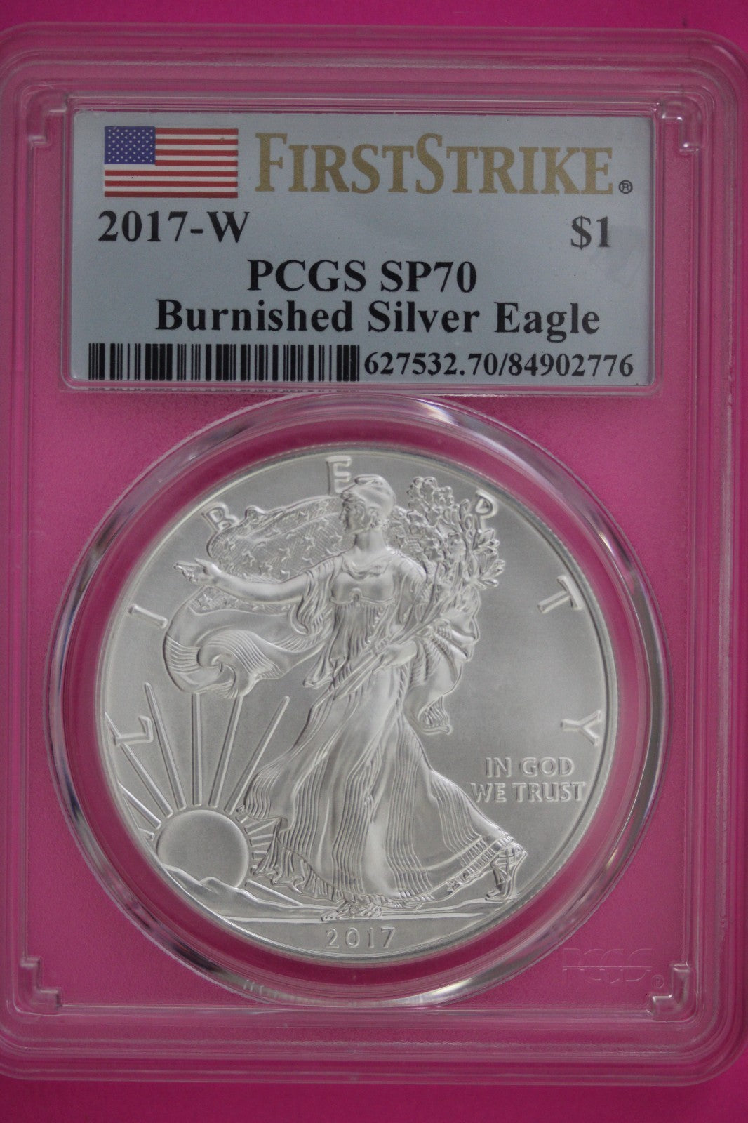 2017 W SP 70 Silver American Eagle First Strike PCGS Authentic Graded Slab 174