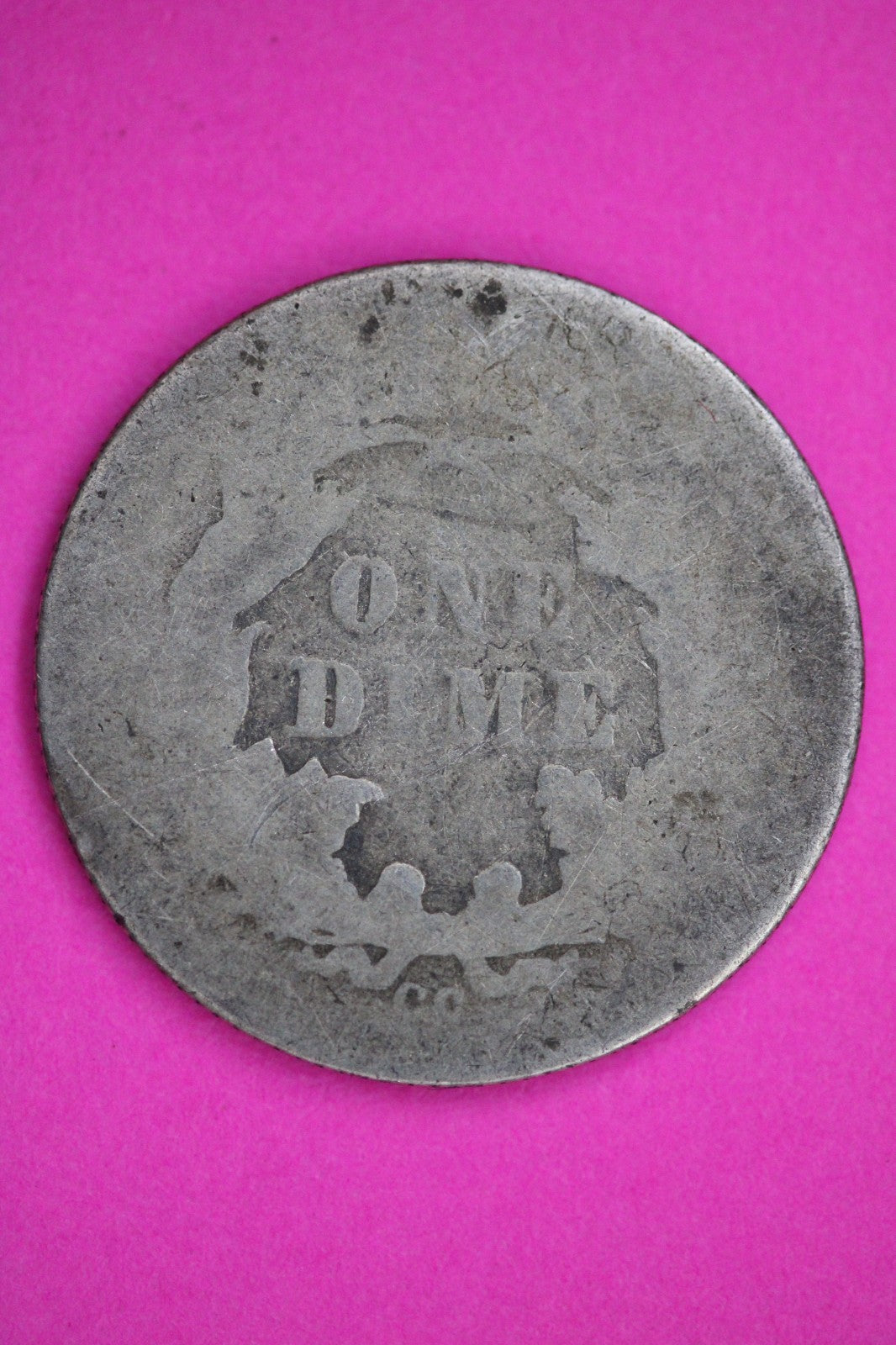 1876 CC Seated Dime Silver Exact Coin Shown Low Grade Filler Damaged Bent 2770