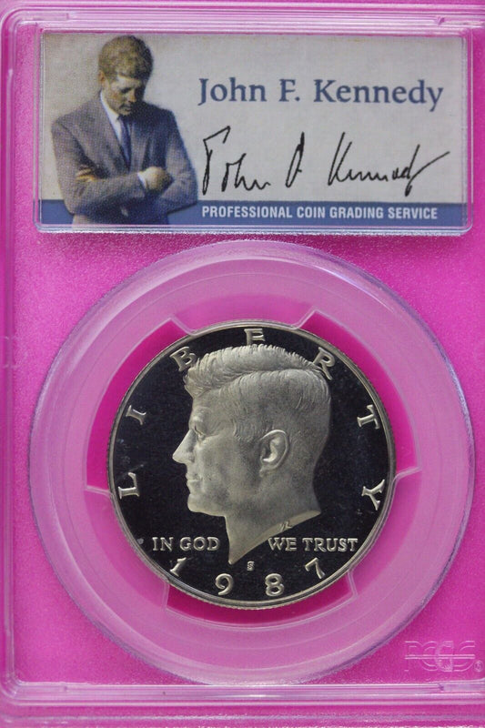 1987 S PR 69 Deep Cameo John Kennedy Clad Half Dollar JFK Label PCGS Slab 1123