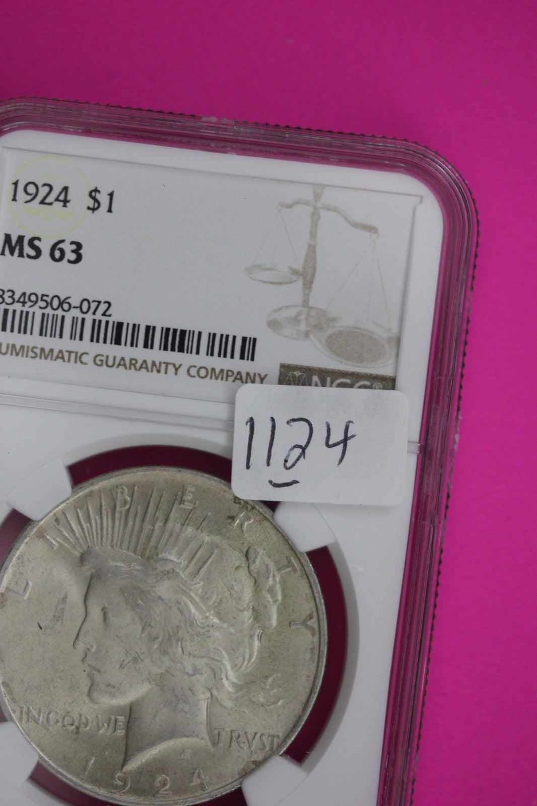 1924 P MS 63 Liberty Peace Silver Dollar NGC Certified Graded Authentic 1124