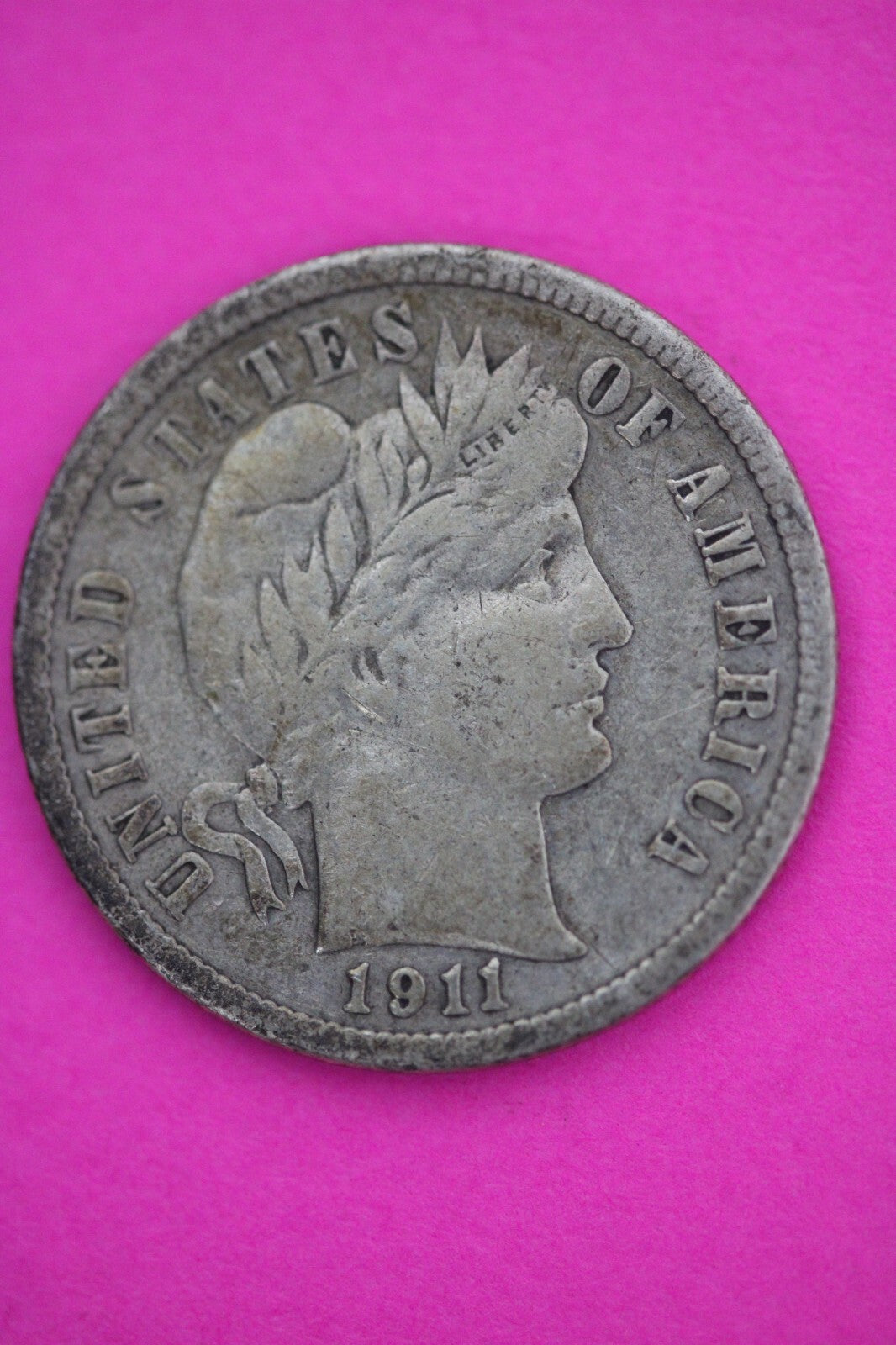 1911 D Barber Liberty Dime Scarce Semi Key Date Silver Coin Denver Mint 18