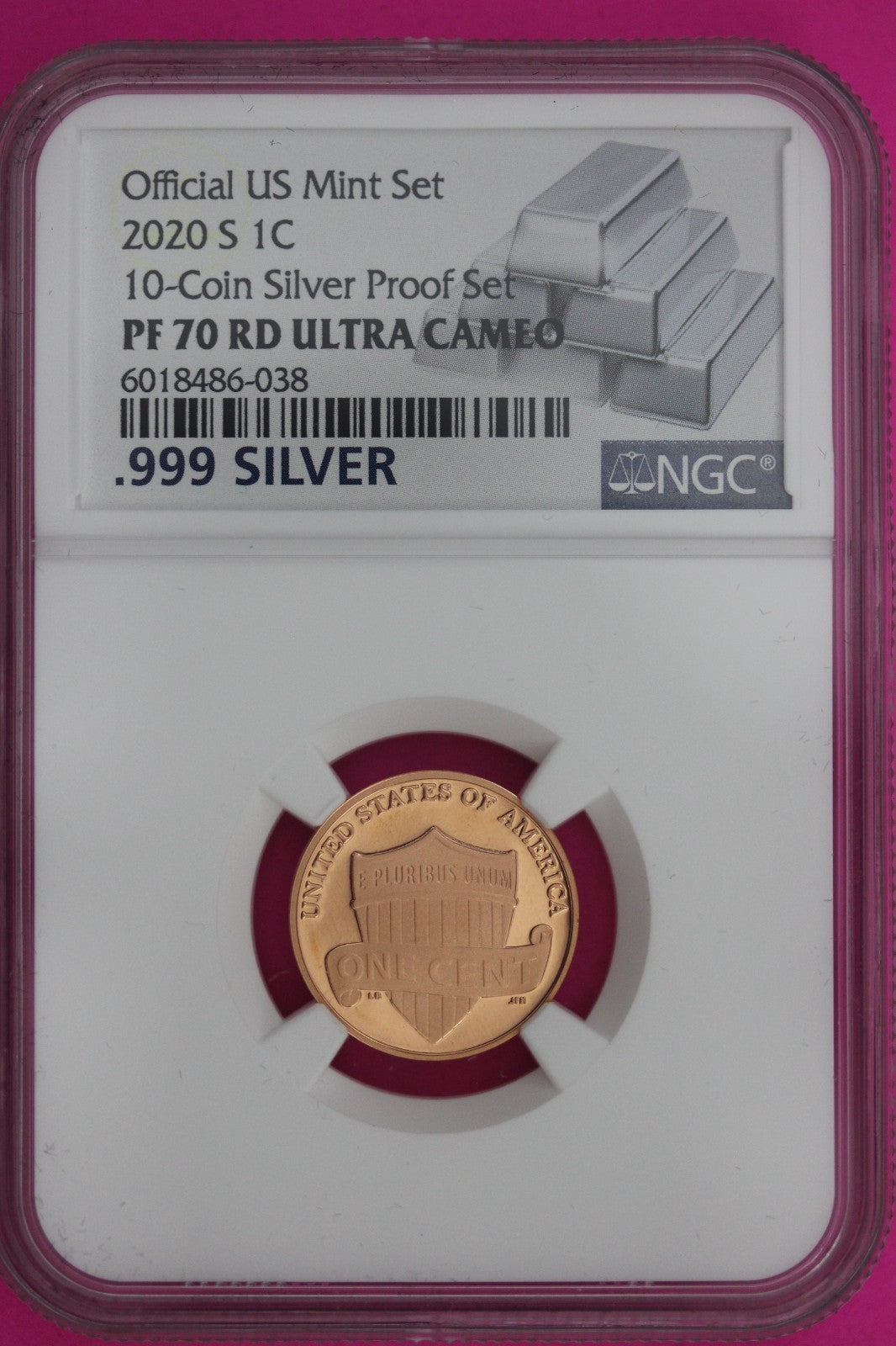 2020 S PF 70 Red Abraham Lincoln Shield Cent NGC Certified Graded Authentic 1279