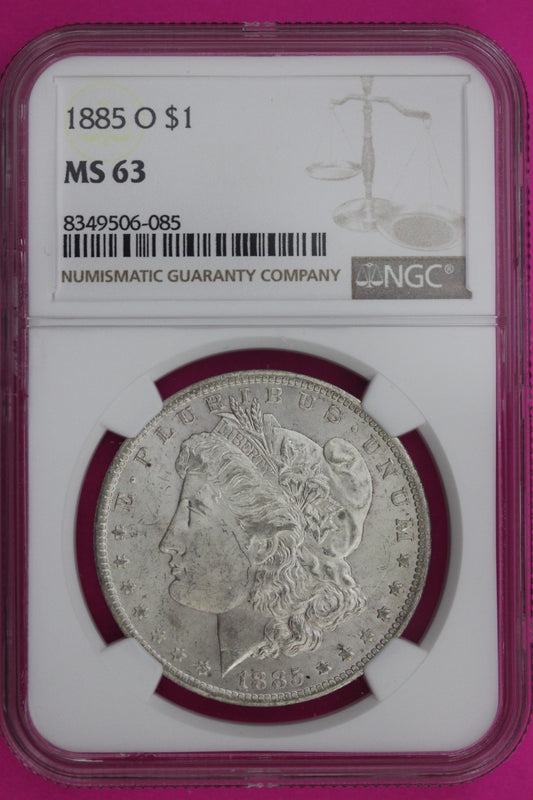 1885 O MS 63 Liberty Morgan Silver Dollar NGC Certified Graded Authentic 31