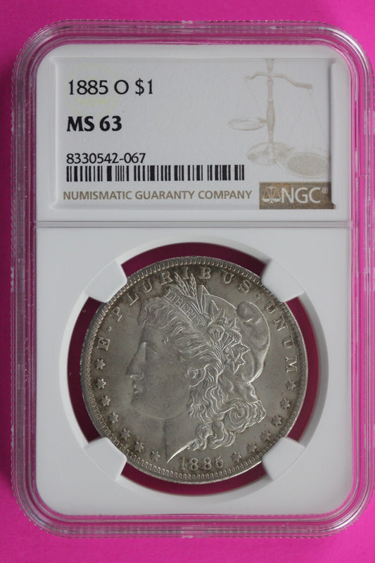 1885 O MS 63 Liberty Morgan Silver Dollar NGC Certified Graded Slab 464