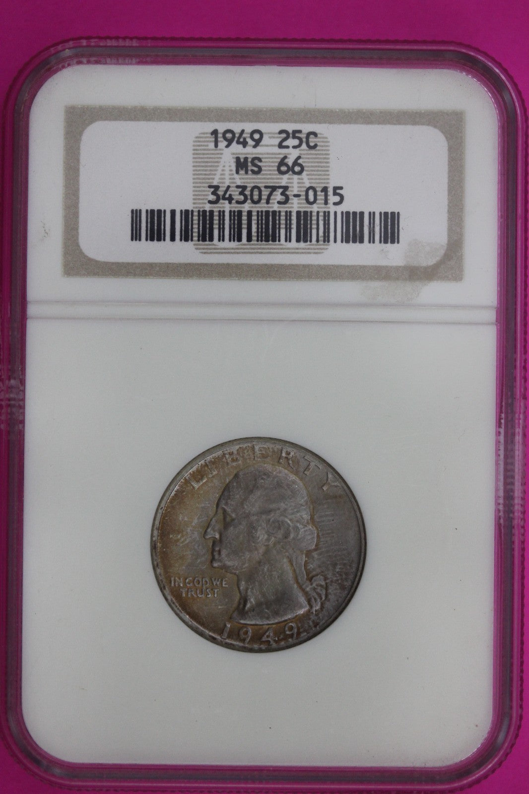 1949 P MS 66 George Washington Silver Quarter NGC Certified Authentic Slab 981