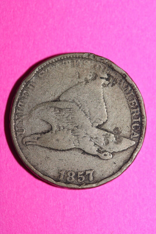 1857 Flying Eagle Cent Penny Exact Scarce Early Type Exact Coin as Pictured 88