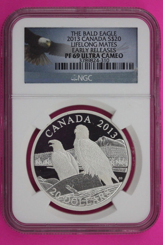 2013 PF 69 Canada The Bald Eagle Lifelong Mates Early Releases NGC Slab $20 588