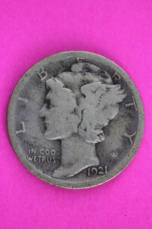 Key Date 1921 D Mercury Winged Liberty Dime Silver You Get Same Coin In Pics 32