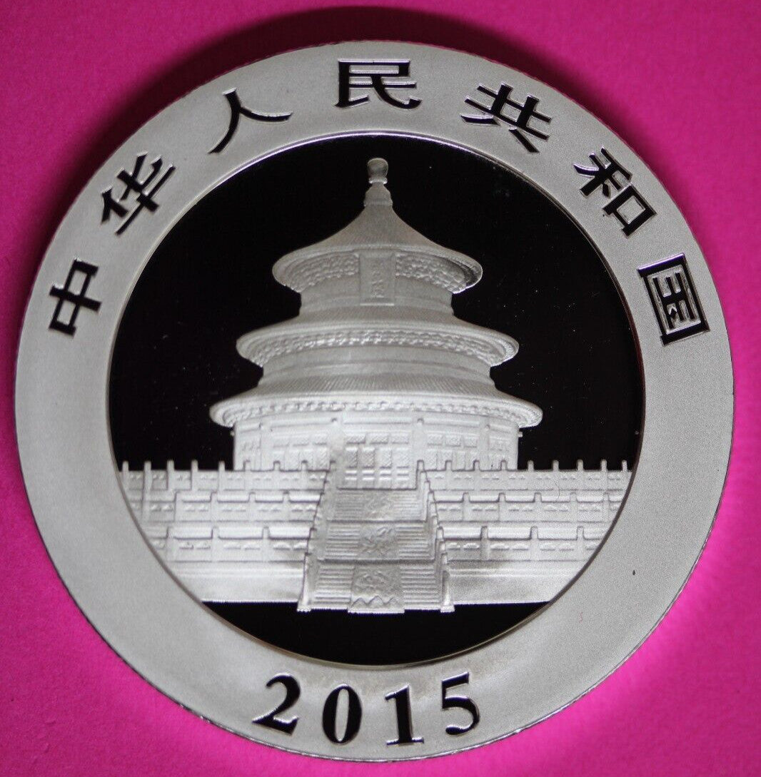 2015 Gem BU China Panda 1 OZ 999 Silver Same Coin In Pics Proof Like Capsule 49