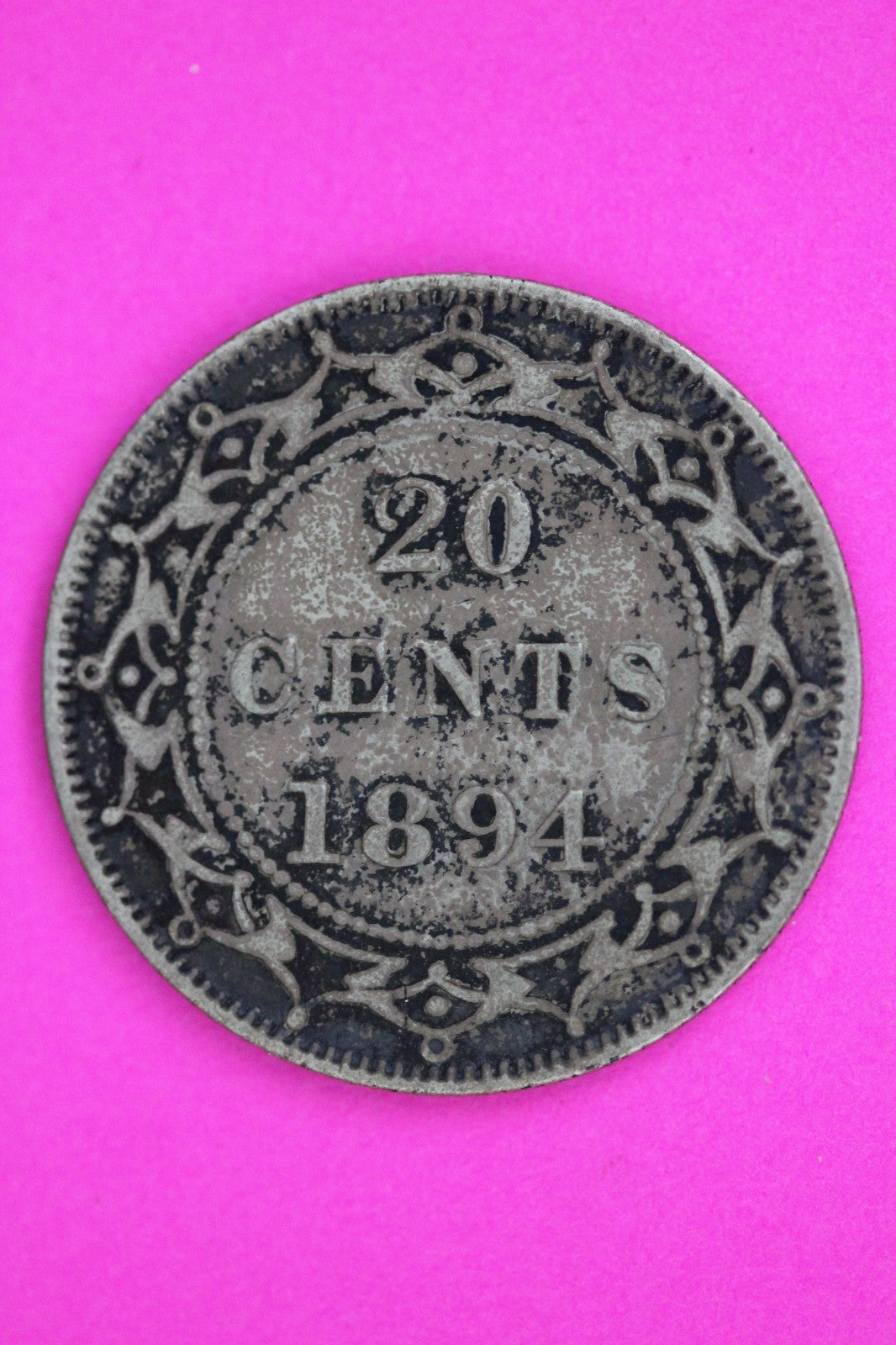 1894 Newfoundland Canada 20 TWENTY Cent Silver Coin Guaranteed Authentic 2240