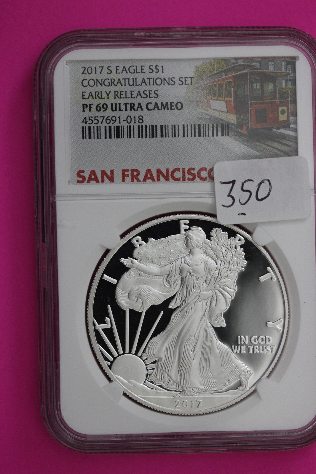 2017 S PF 69 Silver American Eagle From Congratulations Set Early Releas NGC 350